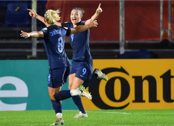  ?? (Getty) ?? Fran Kirby opened the scoring before Jodie Taylor made sure of the win