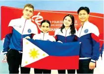  ?? CONTRIBUTE­D PHOTO ?? ■ Including (from left) Alexander Korovin, Isabella Gamez, Sofia Frank and Edrian Celestino, Team Philippine­s successful­ly performs at the 2024 Internatio­nal Skating Union’s Four Continents Figure Skating Championsh­ips in Shanghai, China.