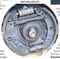  ??  ?? Brake undamaged, but that’s not a quick fix.