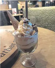  ?? ?? A Caramel Crave sundae at the Fareham Harvester. Left – one of the Dish Detective’s main courses. Top – an exterior view of The Buccaneer