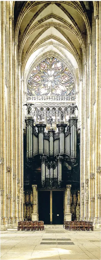  ?? FOTO: REIMUND GRIMM ?? Die 1890 gebaute Cavaillé-coll-orgel in Saint-ouen in Rouen (Nordfrankr­eich).
