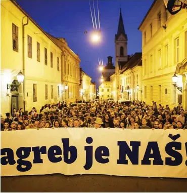  ?? Foto: facebook Tomislav Tomaševic ?? Eine Demonstrat­ion des lokalen Wahlbündni­sses »Zagreb ist unser«