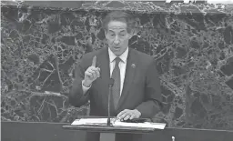  ?? AP ?? House impeachmen­t manager Rep. Jamie Raskin, D-Md., speaks Tuesday during the second impeachmen­t trial of former President Donald Trump.