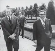  ?? GETTY IMAGES ?? In this December 1972 image, President Nixon is seen with then US secretary of state Henry Kissinger (right) in Paris