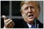  ?? EVAN VUCCI / AP ?? President Donald Trump speaks during an event in the Rose Garden at the White House to declare a national emergency in order to build a wall along the southern border.