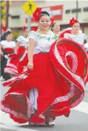 ?? ?? A dancer from a Folklórico group in the 2018 Spirit of San Pedro Holiday Parade. File photo