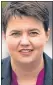  ??  ?? Scottish Tory leader Ruth Davidson