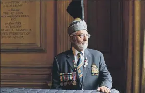  ??  ?? MEMORY: Mohammed Saddique at Leeds Civic Hall prior to an event celebratin­g Sepoy Khudada Khan.