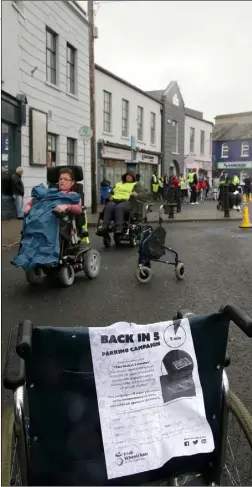  ??  ?? The protest under way at Crescent Quay yesterday (Monday).