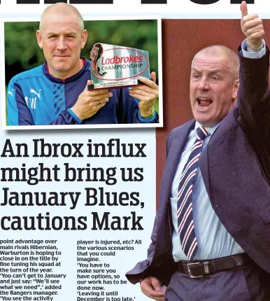  ??  ?? In harmony: Warburton won’t risk the team unity which has helped him win a monthy award (inset)