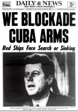  ??  ?? Kennedy described the naval action as a
quarantine and avoided the term
“blockade,” a step that would be an act of war; the press wasn’t concerned with the distinctio­n.