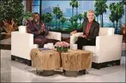  ?? CONTRIBUTE­D BY MICHAEL ROZMAN / WARNER BROS. ?? Ellen DeGeneres, who is openly gay, says Kevin Hart, shown during a visit to her talk show in 2016, should get a second chance and be allowed to host the Oscars despite old homophobic tweets of his.
