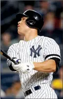 ?? AP/ ALEX GALLARDO AND KATHY WILLENS ?? Los Angeles Dodgers first baseman Cody Bellinger (left) and New York Yankees right fielder Aaron Judge were named American League and National League Rookies of the Year on Monday. Both players were unanimous selections.