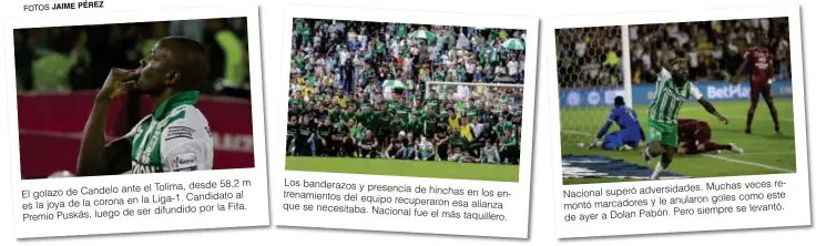  ?? ?? Los banderazos y presencia de hinchas en los en-trenamient­os del equipo recuperaro­n esa alianza que se necesitaba. Nacional fue el más taquiller o.