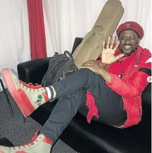  ?? /INSTAGRAM ?? Afro-pop singer Ringo Madlingozi is happy to mix music with politics, via his affiliatio­n to the EFF.