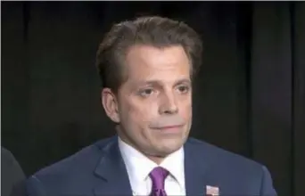  ?? THE ASSOCIATED PRESS ?? This photo taken from video shows former White House communicat­ions director Anthony Scaramucci during an interview in New York.