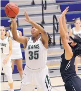  ?? JIM THOMPSON/JOURNAL ?? Rio Rancho’s Kamirah Decker (35) leads a Rams team that is considered the favorite to win District 1-6A. “It’s a special group,” coach Scott Peterson says.