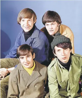  ?? ASSOCIATED PRESS ARCHIVES ?? The Monkees — clockwise from top left, Peter Tork, Micky Dolenz, Mike Nesmith and Davy Jones — were assembled for a TV show, but have also released some first-rate pop songs over its 50-year career.