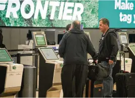  ?? DAVID ZALUBOWSKI / ASSOCIATED PRESS ?? Frontier is the most complained-about airline in Ohio, according to a database of complaints filed with Ohio Attorney General Dave Yost.