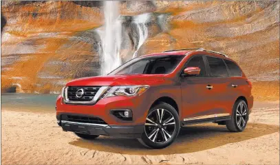  ?? Nissan ?? The Pathfinder, one of Nissan’s best-known and most popular nameplates in its nearly 60-year U.S. history, was reborn for the 2017 model year with more adventure capability, including a freshened exterior look, adding a stronger sense of adventure,...