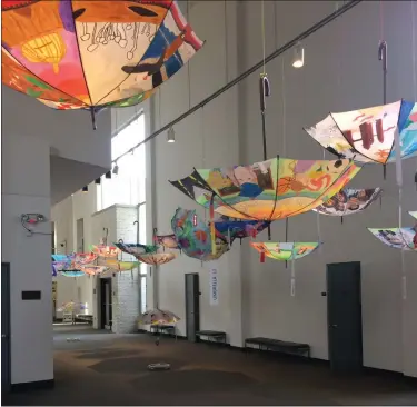  ?? ADAM DODD — THE NEWS-HERALD ?? Lake Geauga Educationa­l Foundation’s Umbrella Project was on display at Lake Erie College, Feb. 3.