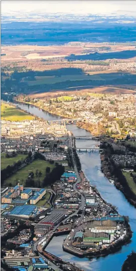  ?? Picture: Steve MacDougall. ?? An aerial view of Perth city centre showing the harbour and River Tay.