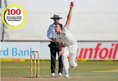  ?? AFP ?? Australia’s Mitchell Starc rattled South Africa with bowling figures of 5 for 34 in the first innings of the first Test. —