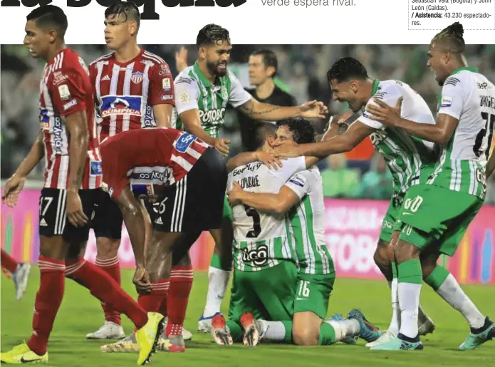  ?? FOTO JAIME PÉREZ ?? El equipo dirigido por Hernán Darío Herrerá logró remontar con el apoyo de su público, que llenó el estadio Atanasio Girardot.