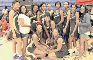  ?? EMMETT HALL/CORRESPOND­ENT ?? Florida Netball and Sports Club members get together before the start of the 25th annual Florida Netball Classic at Coral Springs High School. Pictured are, front row from left, Sasha-Lee Graham-Washington, Genie Thomas and Rosemarie Cowan; and back...