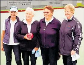  ?? TC310518SP­15B ?? WAIKATO women’s fours champion of champions Te Awamutu, from left: Lynda Bennett, Dawn Small, Nevenka Drnasin, Noeline Donaghy. Absent from photo: Rosemary McGill.