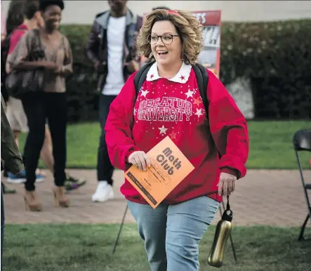  ?? WARNER BROS. ?? Melissa McCarthy is a newly divorced woman who goes back to college with her daughter. Predictabl­e humour, but better than most.