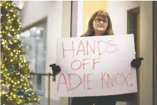  ?? DAX MELMER ?? Caroline Taylor, a resident of Ward 2 and delegate at city council, spoke out against the closure of Adie Knox.