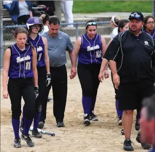  ?? Photo by Ernest A. Brown ?? The end of the St. Raphael softball team’s season was also the end of All-State senior Haley Howarth’s (11) career. Coach Ron LaBree called her the best player in Division II this season.