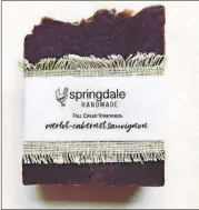  ?? ADDIE BROYLES / AMERICAN-STATESMAN ?? Springdale Handmade makes soaps, salves and bath bombs featuring local ingredient­s, such as wine from Fall Creek Vineyards.