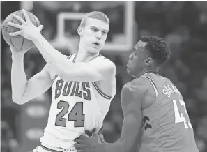  ?? MIKE DINOVO/USA TODAY SPORTS ?? Bulls forward Lauri Markkanen, the No. 7 pick, is one of a handful of rookies who don’t seem scared of the stage.