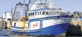  ?? PHOTO FROM SHIPSPOTTI­NG.COM WEBSITE ?? The Atlantic Sapphire dragger sank in 2018. Its crew was rescued.