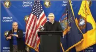  ?? LIVESTREAM SCREENSHOT ?? Oneida County Executive Anthony J. Picente Jr. speaking at a press briefing on April 22 regarding COVID-19.