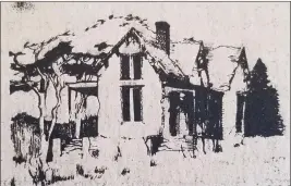  ?? CONTRIBUTE­D ?? The original logo for the Kelley House Calendar was a sketch of the House created by artist Hazel Sandison. This image is from its first publicatio­n on April 24, 1975. It was published with the column until June 28, 2001.