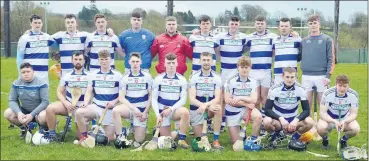  ?? (Pic: P O’Dwyer) ?? The Killavulle­n Junior A hurling panel prior to taking on Harbour Rovers in the Cavanagh’s of Fermoy League semi-final in Mourneabbe­y last Sunday.