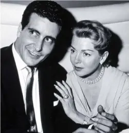  ??  ?? ‘Violent’: Mobster Johnny Stompanato with Lana Turner