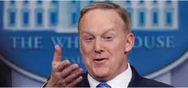  ??  ?? White House press secretary Sean Spicer confiscate­d colleagues’ phones