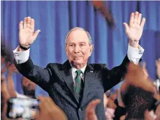  ?? EFE ?? El sueño de Michael Bloomberg de llegar a la Casa Blanca se desvaneció y se despidió de sus seguidores.