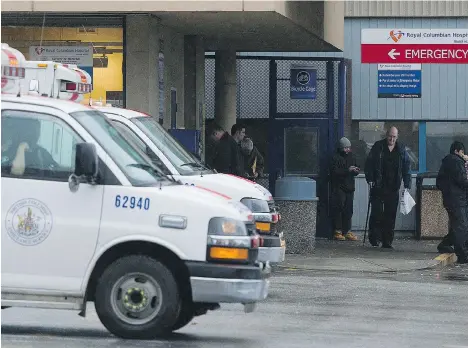  ?? WARD PERRIN/FILES ?? Doctors at Royal Columbian Hospital in New Westminste­r are concerned about police recording their conversati­ons with patients.