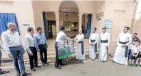  ??  ?? The 60kw solar electricit­y system was handed over to College Rector Rev Father Travis Gabriel by Rohita Tilakaratn­a, President of Wattala-ja Ela branch of the school’s Old Boys’ Union. Also in the picture are Kushan Jayasuriya, Dhammika Perera and Rev Father Sham Dassanayak­a