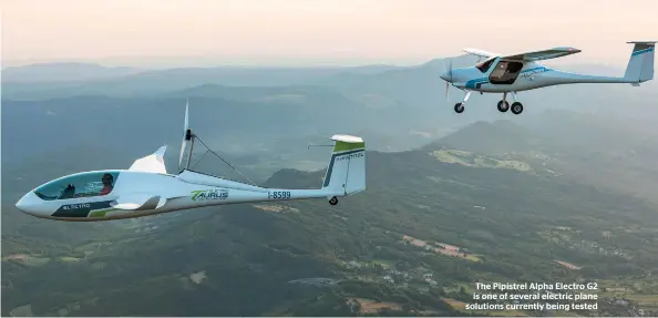  ??  ?? The Pipistrel Alpha Electro G2 is one of several electric plane solutions currently being tested