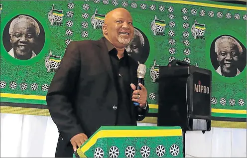  ?? Picture: SINO MAJANGAZA ?? POINT WELL MADE: Former deputy finance minister and the newest MTN board member Mcebisi Jonas warns against the ‘Ramaphoria’ gripping the country. Mcebisi was speaking at the East London Golf Course where they introduced the ANC Ward 18 candidate...