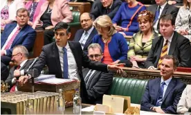  ?? Photograph: Maria Unger/UK PARLIAMENT/ AFP/Getty Images ?? Rishi Sunak at prime minister’s questions.