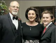  ??  ?? Father of the bride John Charles with his wife, Caroline, and their grandson Ryan Oltmann