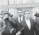  ?? SPENCER PLATT/GETTY IMAGES ?? Michael Cohen leaves a federal court last month.