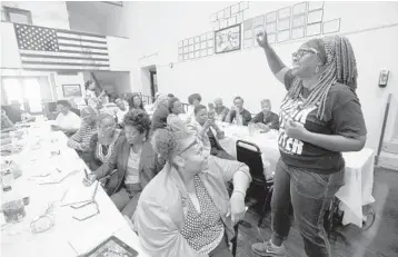  ?? ROGELIO V. SOLIS/AP 2018 ?? LaTosha Brown, right, of Black Voters Matter, calls Juneteenth a celebrator­y event but we’re not celebratin­g the country.